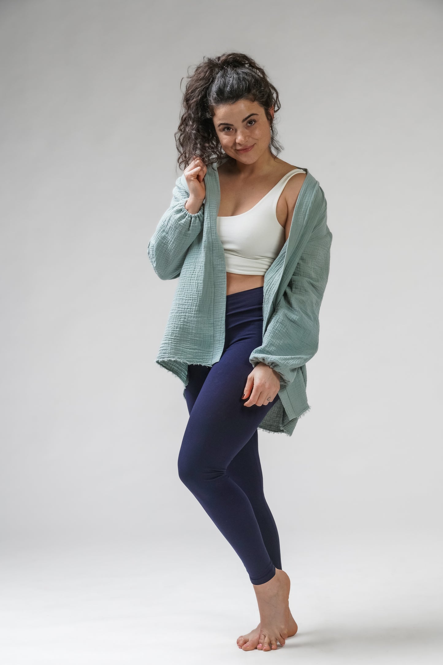 Yoga Bra "Kundalini" Weiss aus GOTS Bio Baumwolle