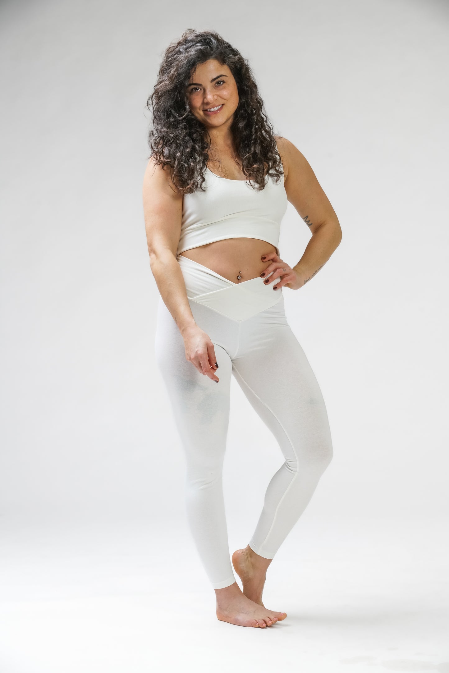 Damen Legging "Kundalini" Weiss aus Gots Bio-Baumwolle