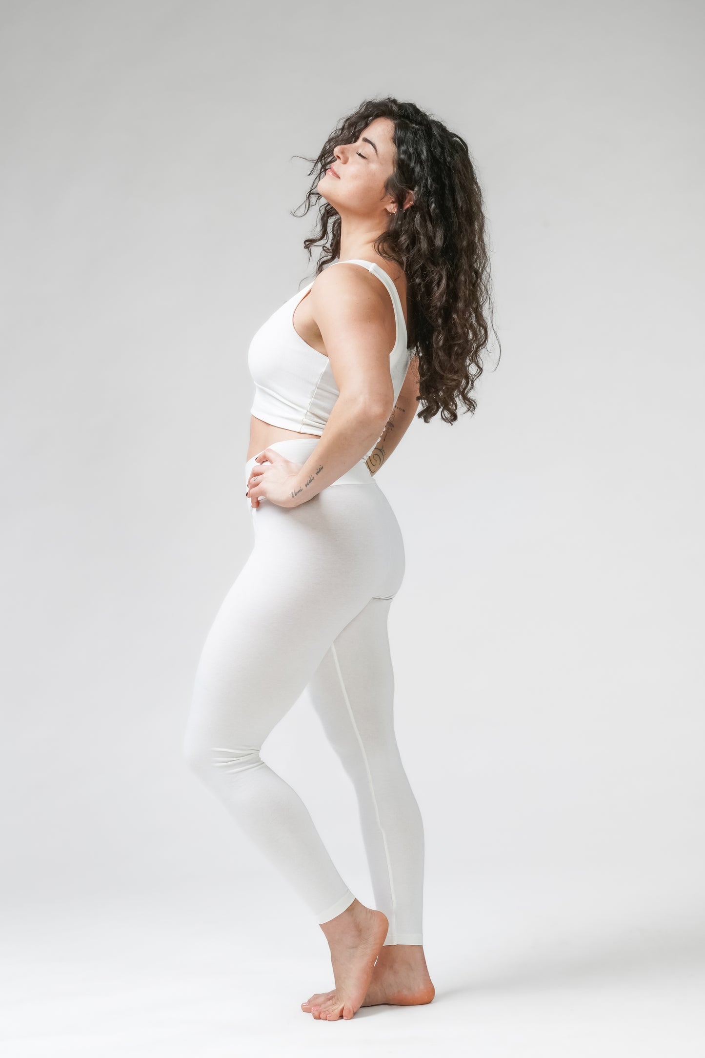 Damen Legging "Kundalini" Weiss aus Gots Bio-Baumwolle