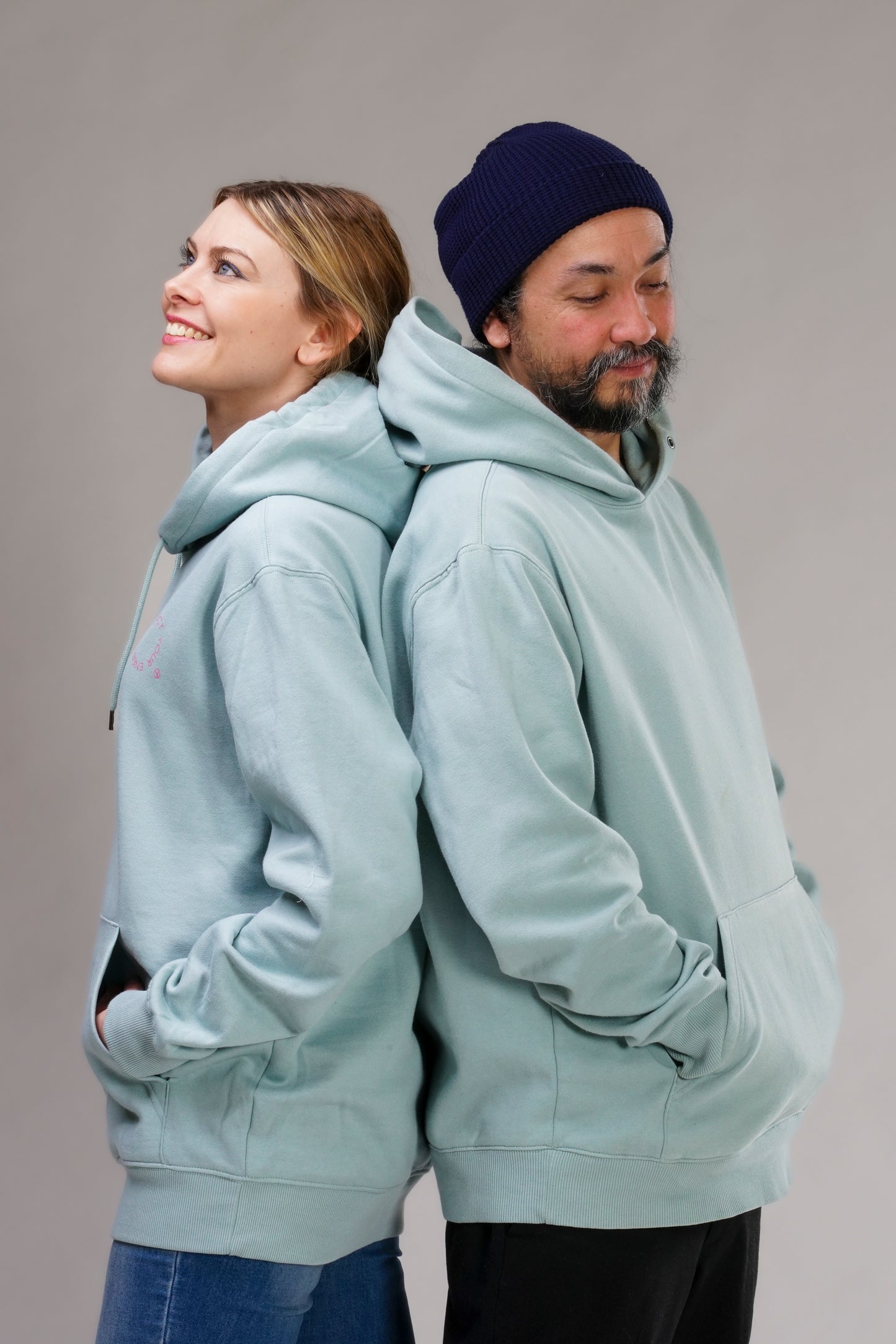 Herren Hoodie "Protect your Energy" Mint