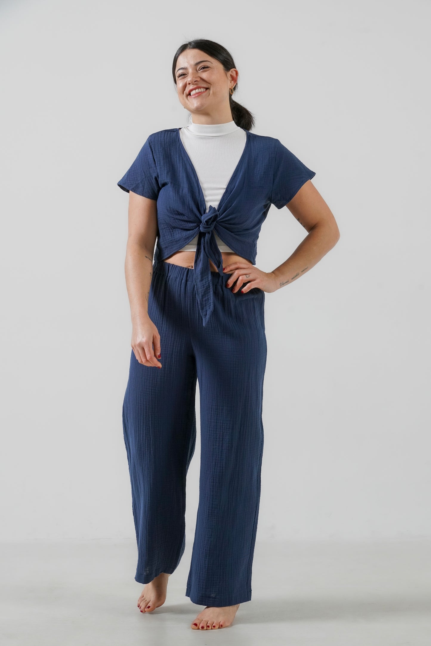 Damen Musselin Hose „Prema“ aus Bio-Baumwolle – leicht & nachhaltig