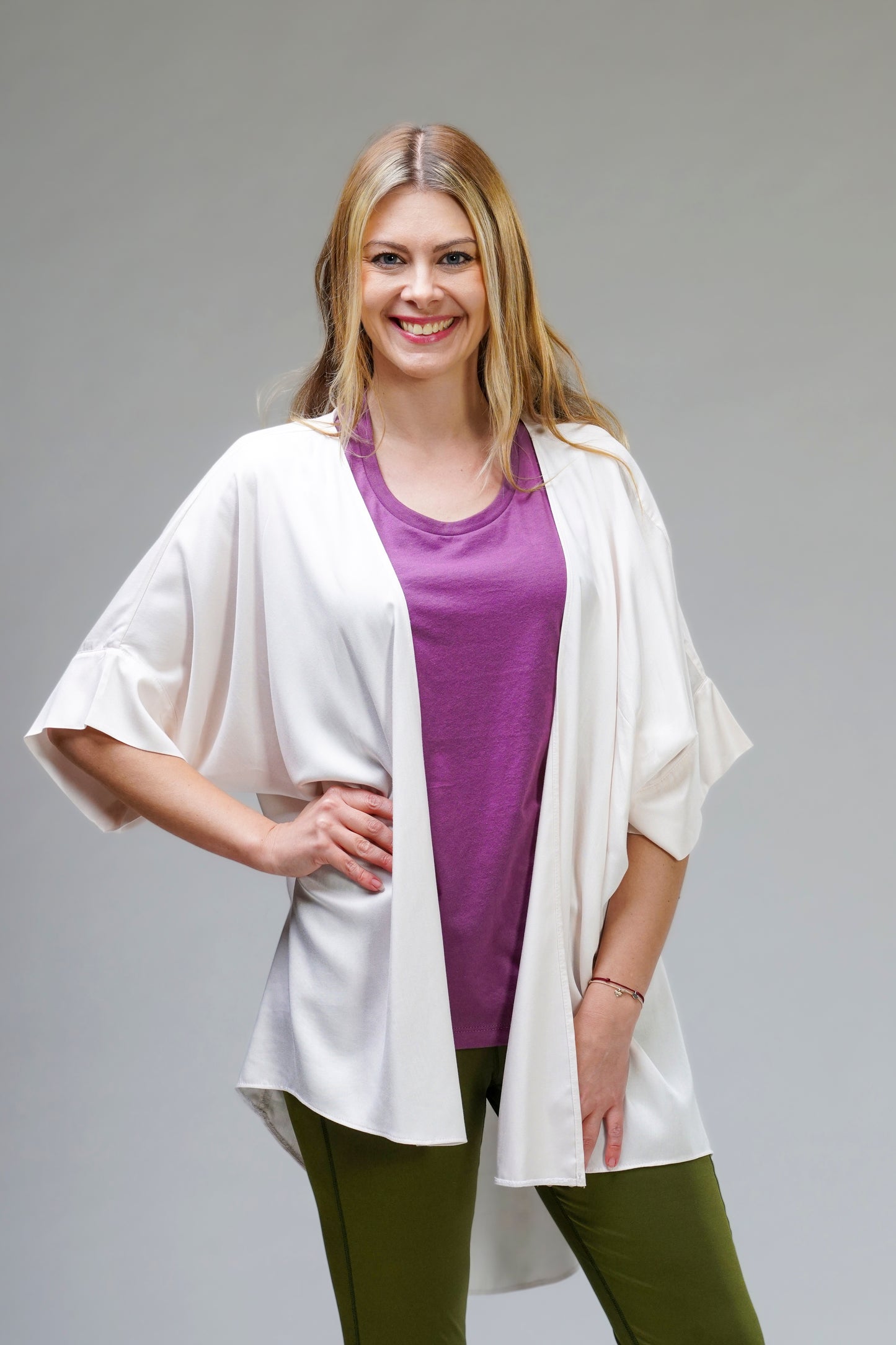 Yoga Kimono "Cali" kurzarm handgefertigt aus LENZING™ ECOVERO™