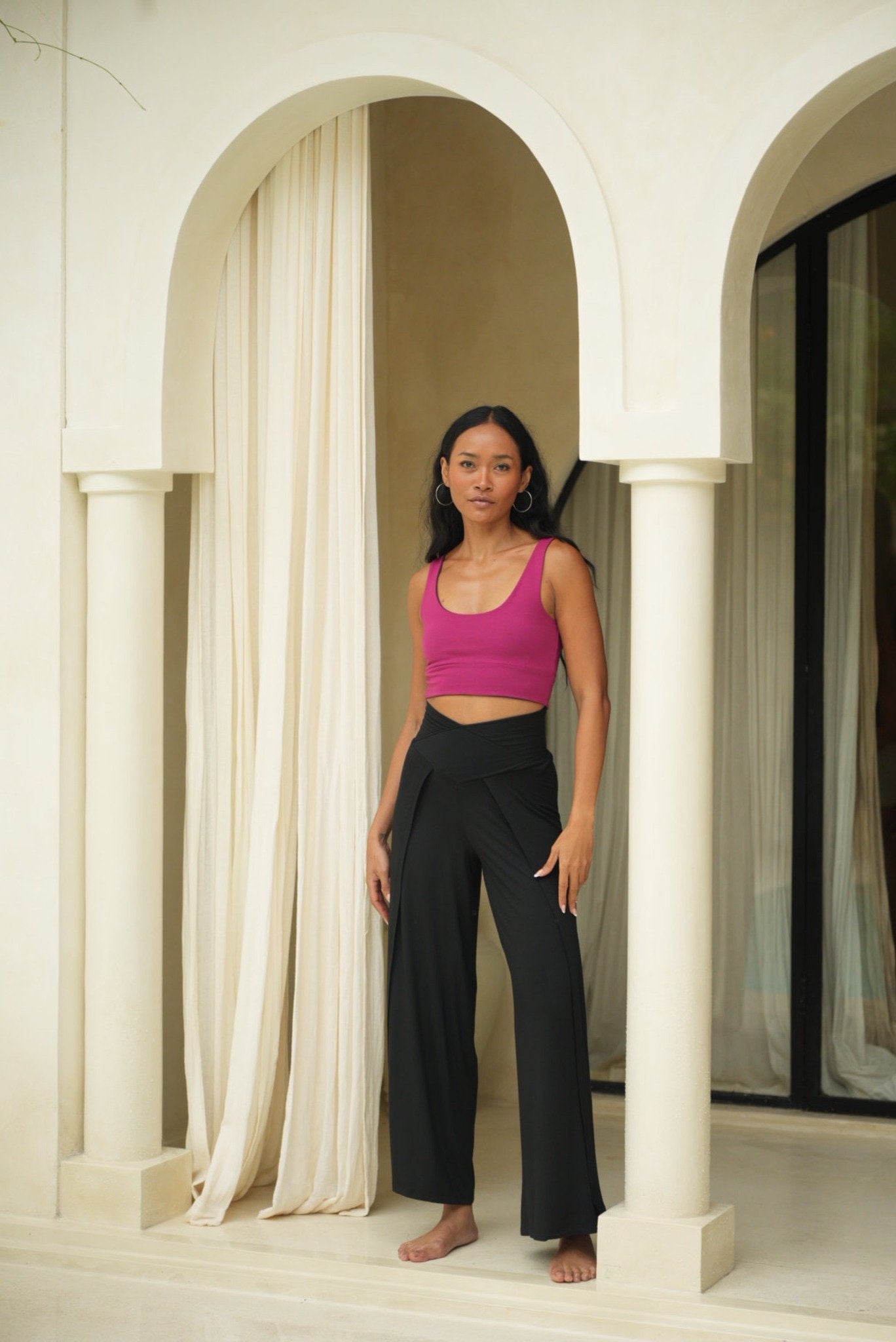 Damen Yoga Pants Lakshmi New Fit schwarz aus TENCEL Modal nachhaltig produziert in Deutschland
